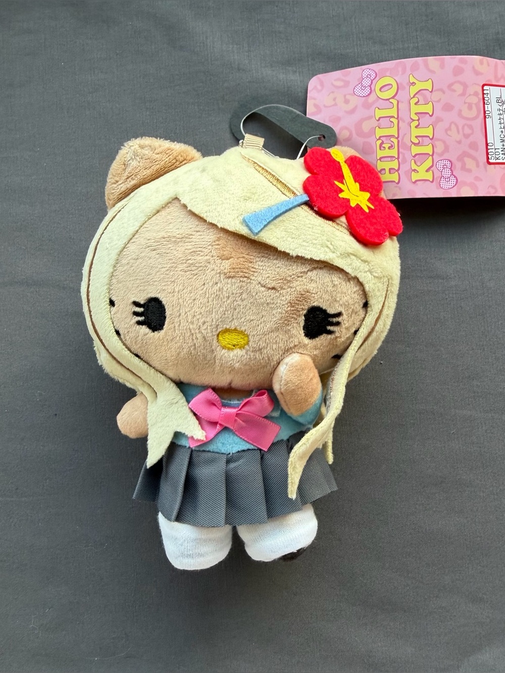 Sanrio gyaru Y2K style tanned skin Hello Kitty with JK uniform plush/keychain